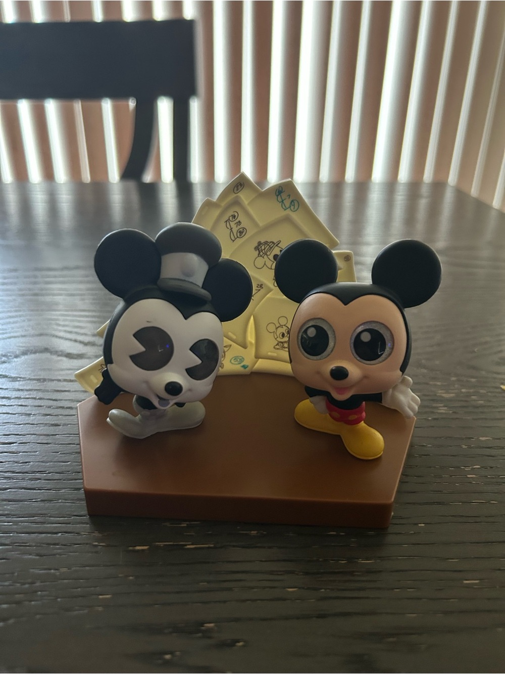 Disney Mickey Mouse Dual Figurine Set Black Yellow Red Cream